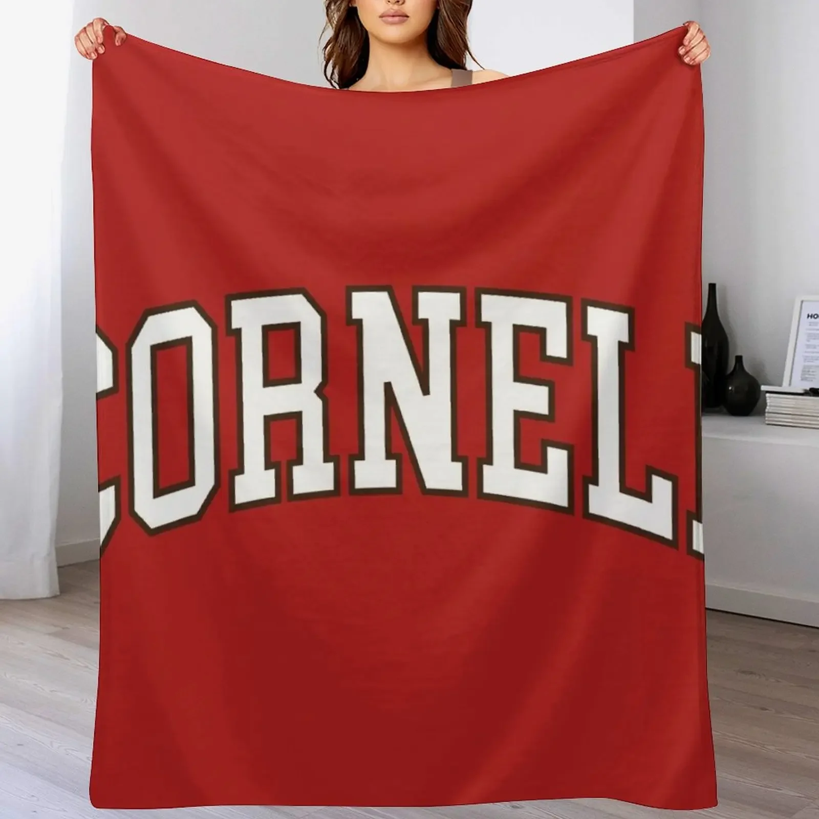 

cornell - college font curved Throw Blanket funny gift Furry wednesday Decorative Beds Blankets