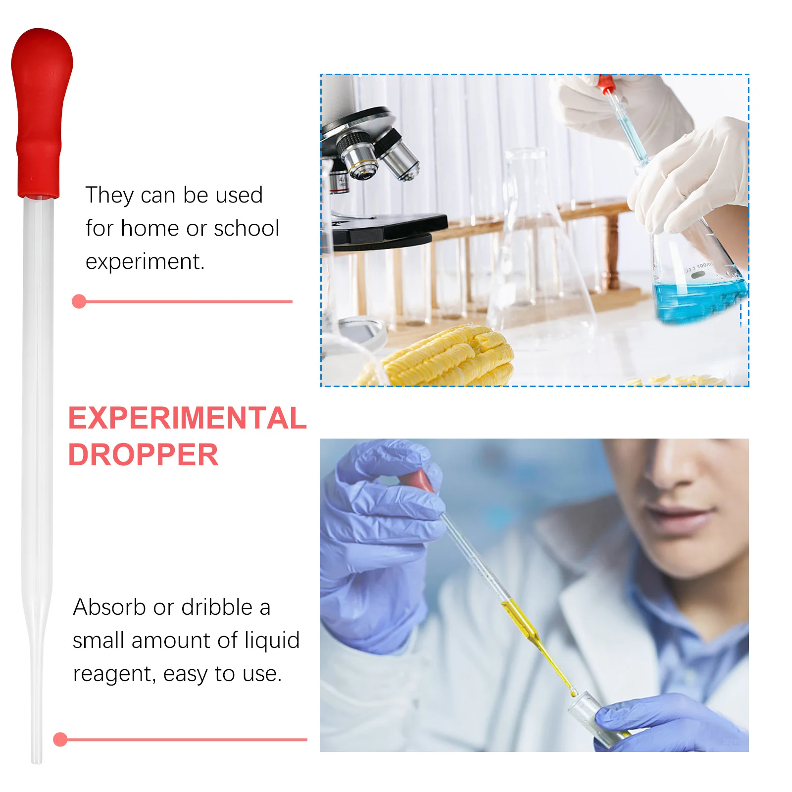 

30Pcs Glass Transfer Pipettes Durable Liquid Droppers Transparent for Laboratory Experiments Dropping Pipette Kit