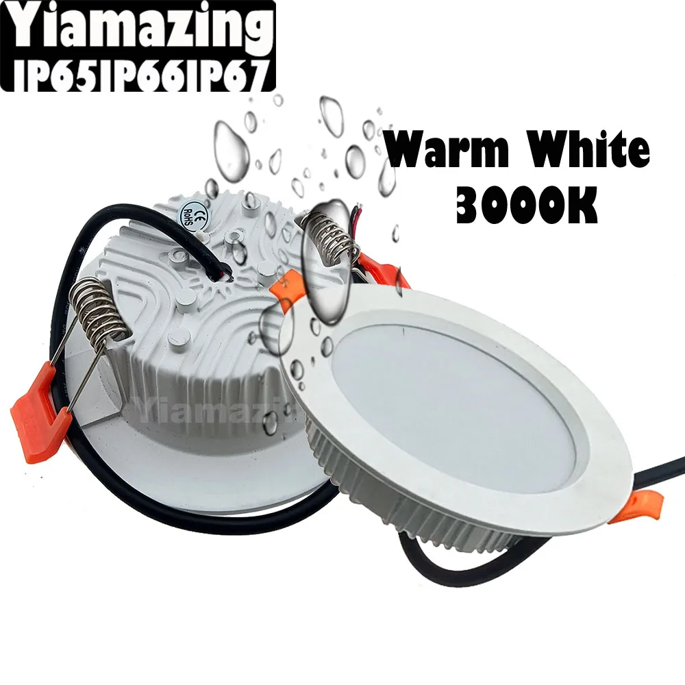 IP65 Warm White 3000K Outdoor Waterproof IP66 IP67 220V Kitchen LED Downlight 7W 9W 12W Bathroom Toilet Ceiling Lamp Spot Light