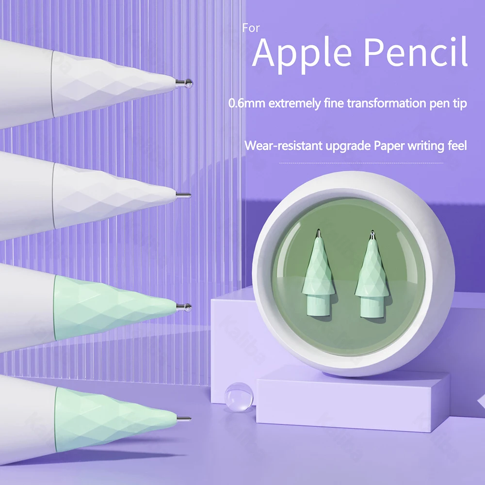 

Pencil Nib For Apple Pencil 1/2/3 Gen Replacement Crystal Diamond Tips For iPad Pencil USB-C Anti-wear Stylus Pen Case