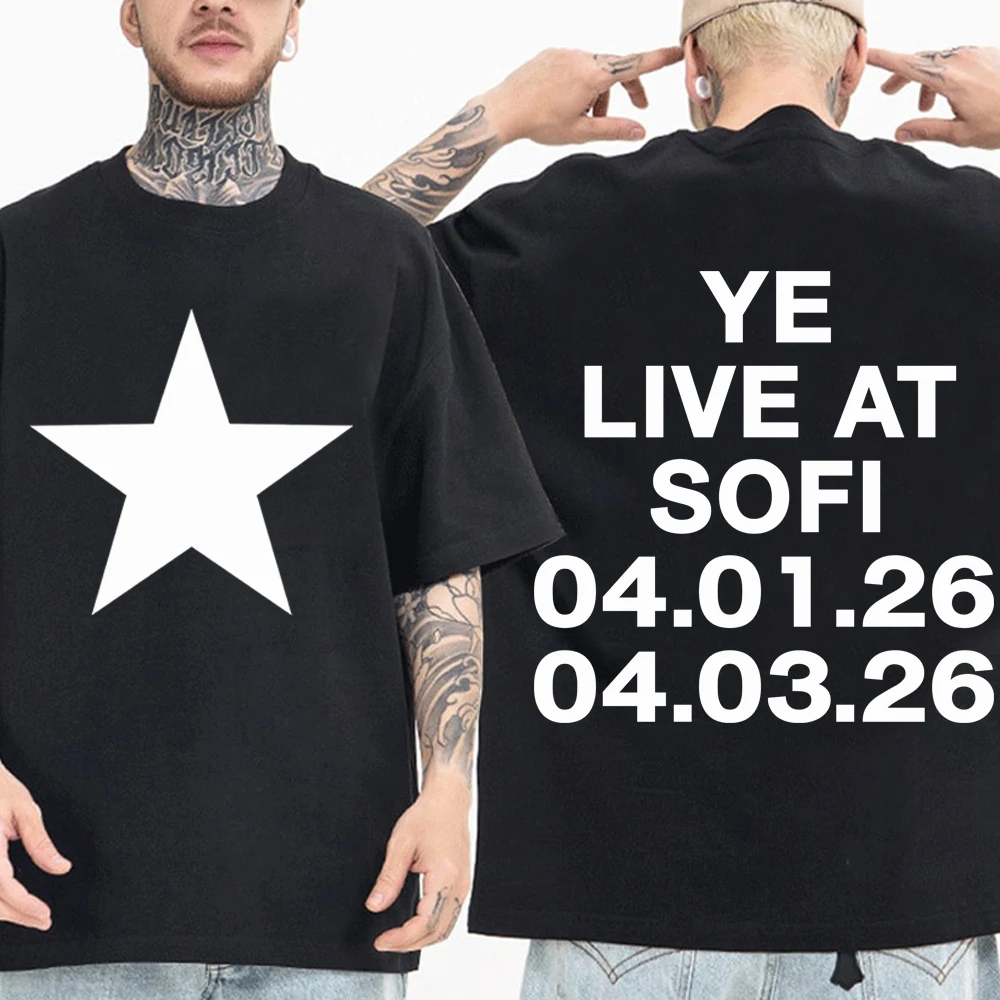 Camiseta Bully Kanye West Ye Live At Sofi para hombre y mujer, camisa informal de manga corta con cuello redondo Harajuku