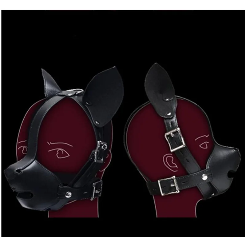 BDSM Puppy Play K9 Bondage Kit Dog Hood Binding band Mouth Ball Role-Playing Mask