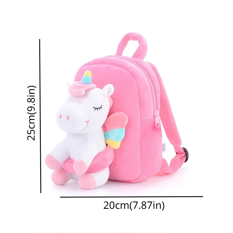 Unicorn Plush Backpack for Girls Kids Backpack Unicorn Stuffed Animal Plush Toy Gifts for Toddlers Baby Napkins Snack Books Bag