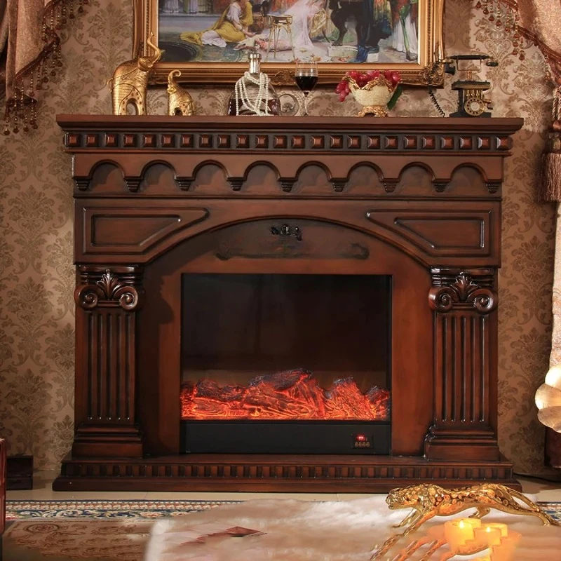 

American Dark Fireplace Curio Cabinet European Simulation Electronic Heating Household Electric Fireplace European Custom