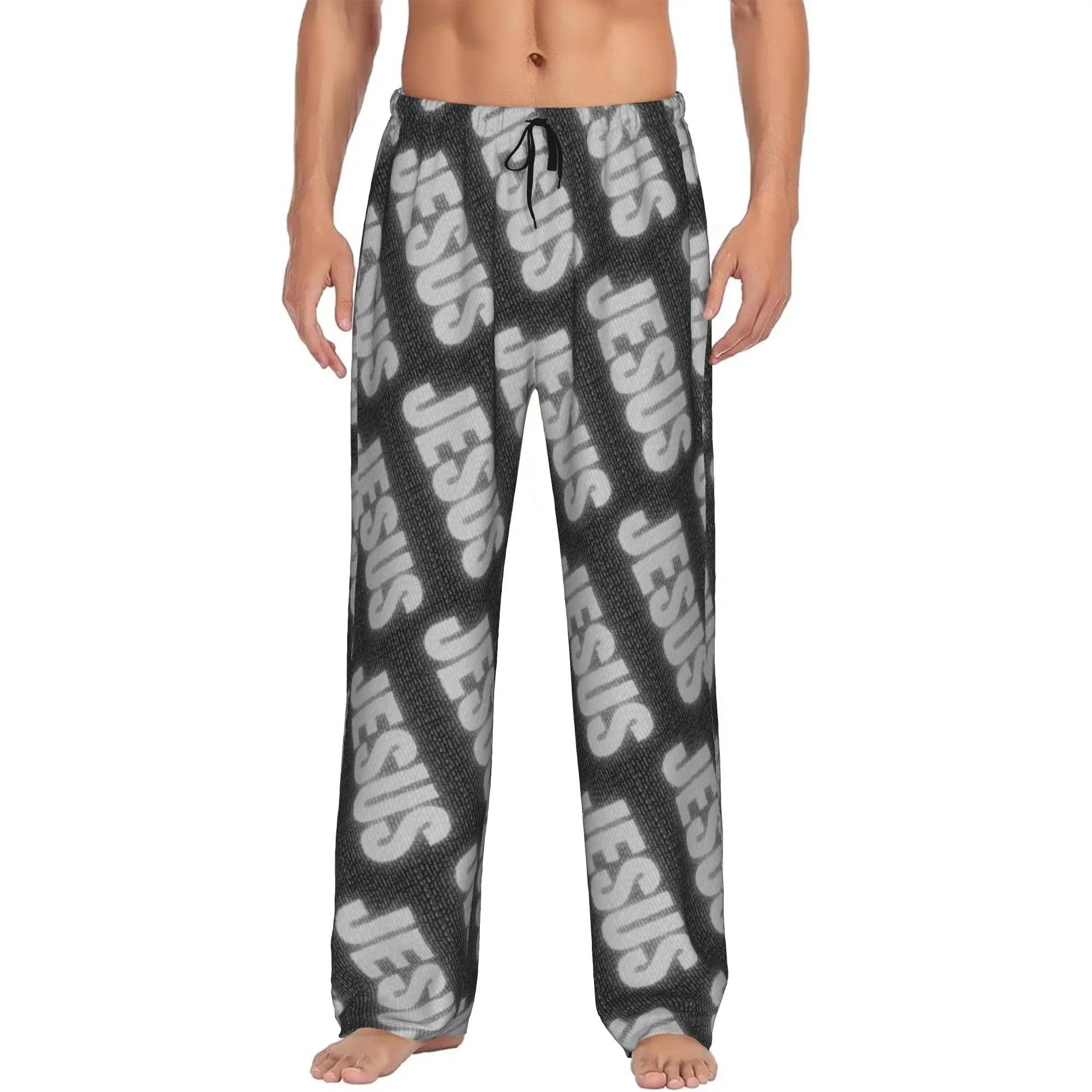 Custom Jesus Pajama Pants Men's  Sleepwear Lounge Sleep Bottoms Stretch with Pockets