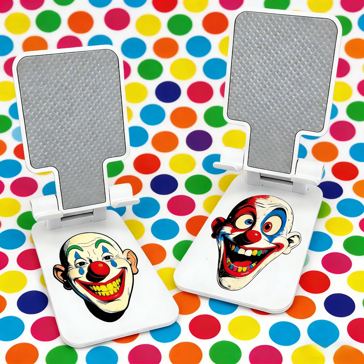 

Подставка для мобильного телефона с креативным рисунком клоуна, 2 шт., легкая и регулируемая по высоте настольная подставка для телефона для путешествий