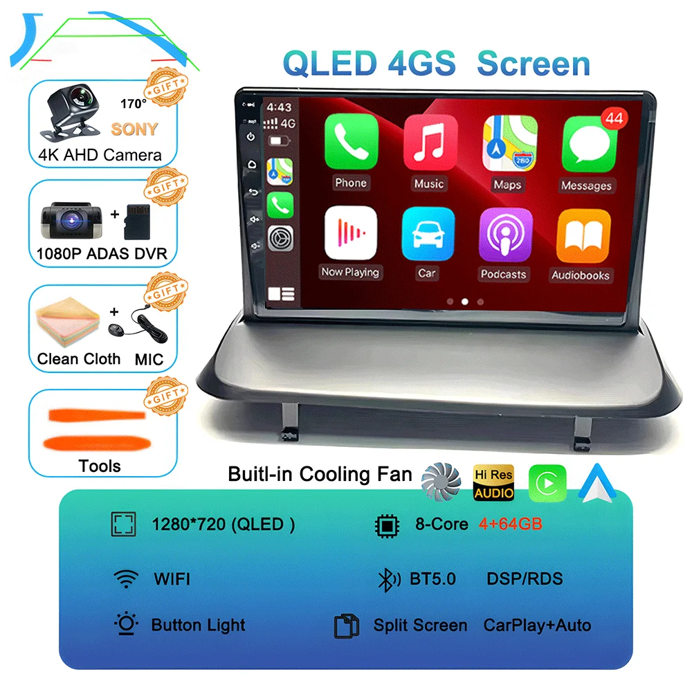 Android 16 Draadloze Carplay Auto Autoradio voor Peugeot 5008 3008 2009-2015 Audio GPS Navigatie Multimedia Videospeler Stereo
