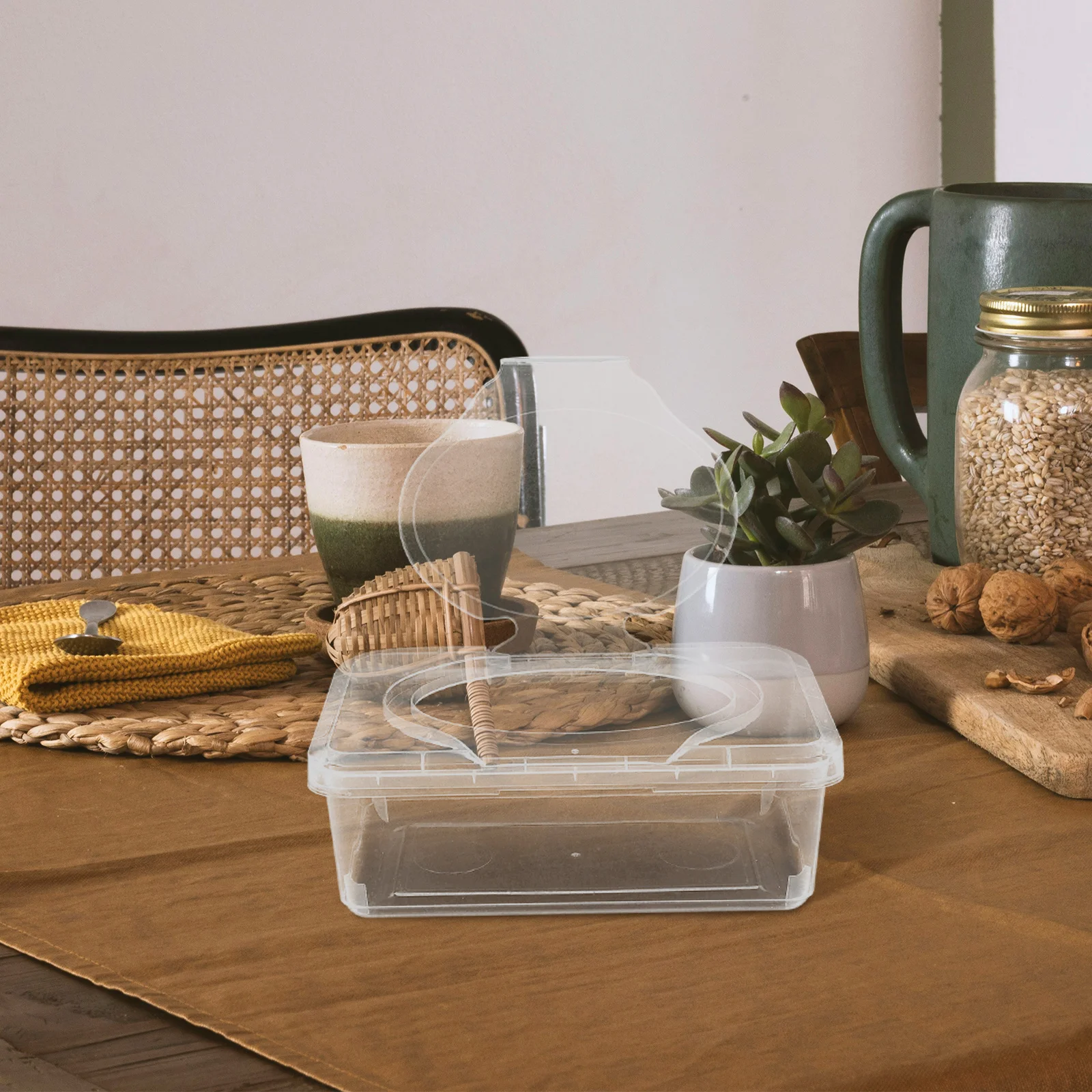 

2pcs Wet Wipes Storage Box 1100Ml 1850Ml Transparent Refillable Baby Wipes Holder Portable Tissue Container For Home