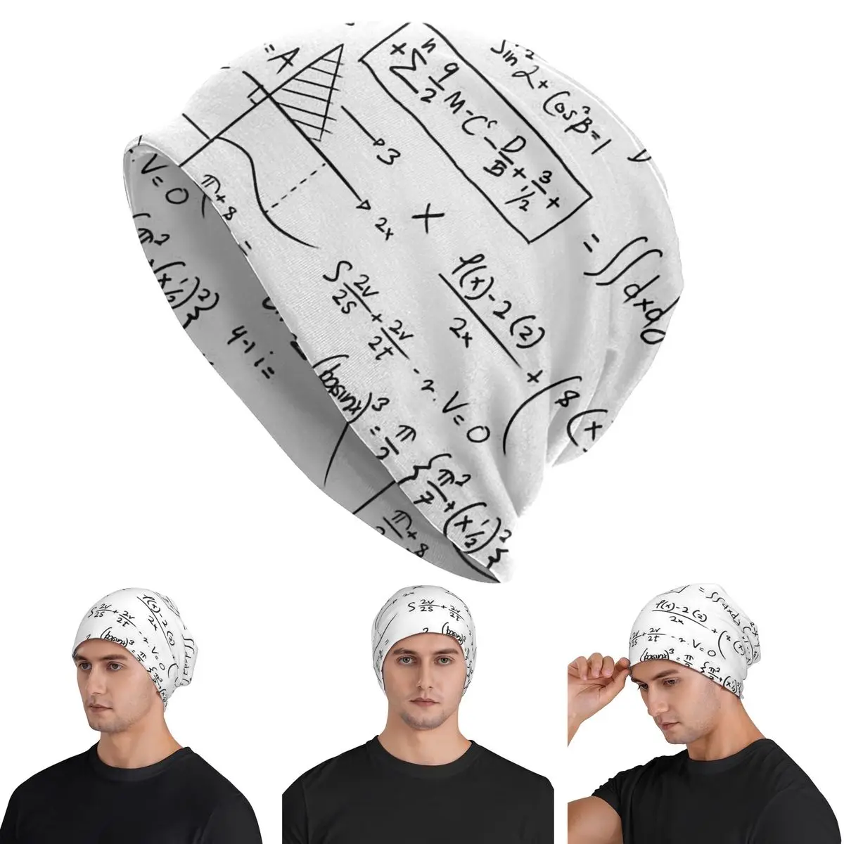 Mathematics Formulas Math Numbers Unisex Adult Beanies Caps Knitted Bonnet Hat Warm Hip Hop Autumn Winter Outdoor Skullies Hats
