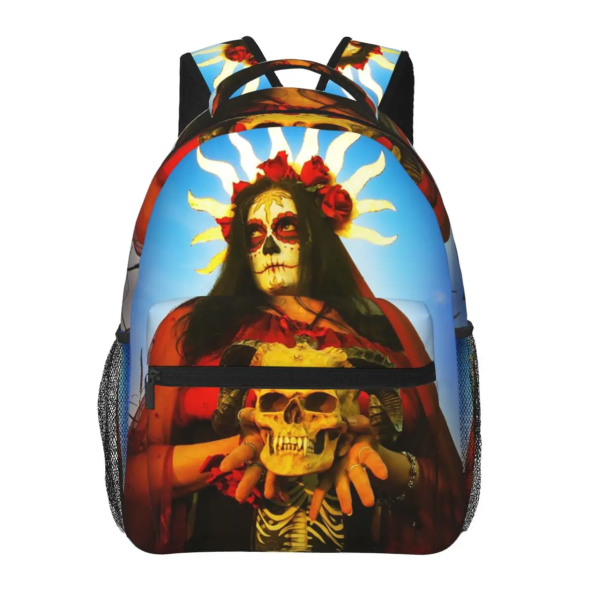 

Santa Muerte Spanish Backpacks Boys Girls Bookbag Children School Bags Cartoon Kids Rucksack Shoulder Bag Large Capacity