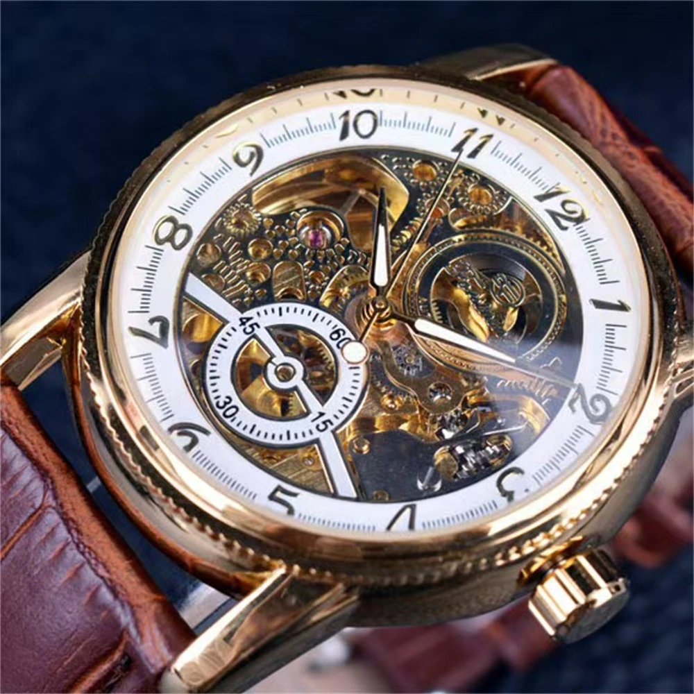 Luxury Business Men's Mechanical Watch, New Fully Automatic Mechanical Watch for Men, Skeleton Design, Fashionable, Casual, Versatile and Personalized Watch for Men The Best Gift for Him