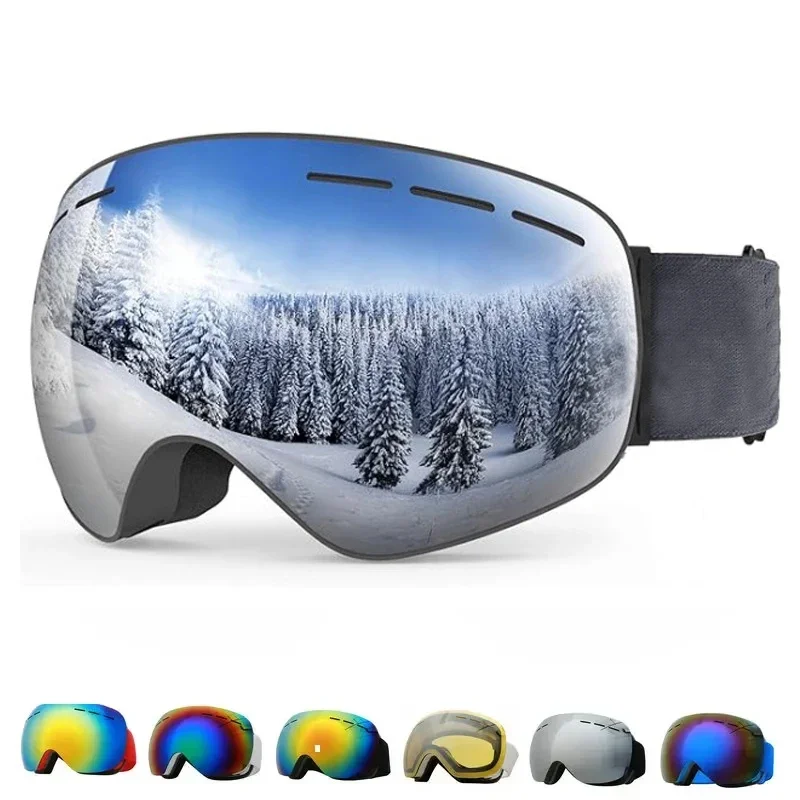 Skiing Men Women Light Ski Goggles Double Lens Layers UV400 Anti Fog Big Ski Mask Glasses Snow Snowboard Goggles Winter Eyewear