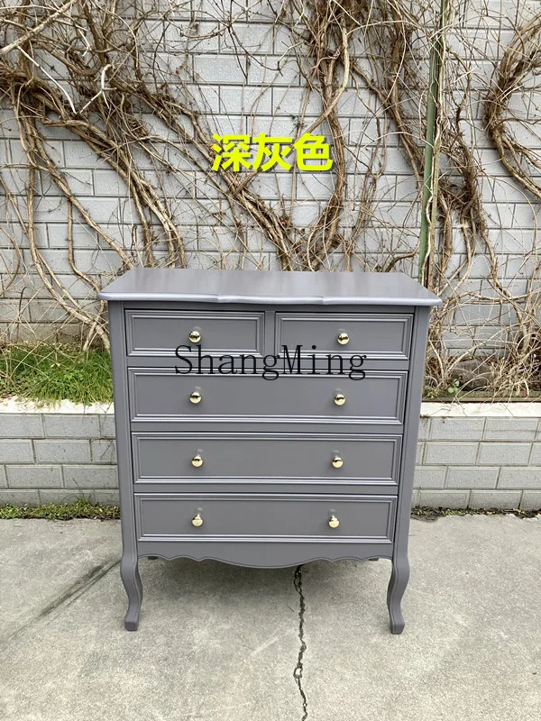 CL خمر ضوء فاخر رمادي الشمبانيا تخزين خزانة ذات أدراج خزانة غرفة النوم #4