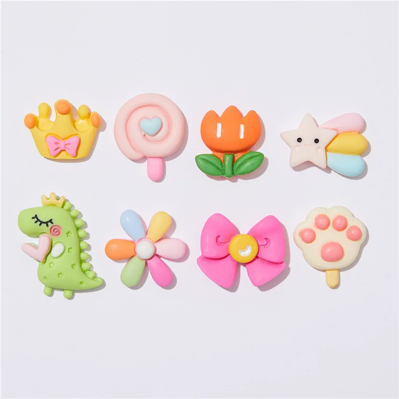 

5pcs Crown meteor cartoon resin jewelry accessories DIY cream glue mobile phone case water cup homemade hairpin shoe buckle mate