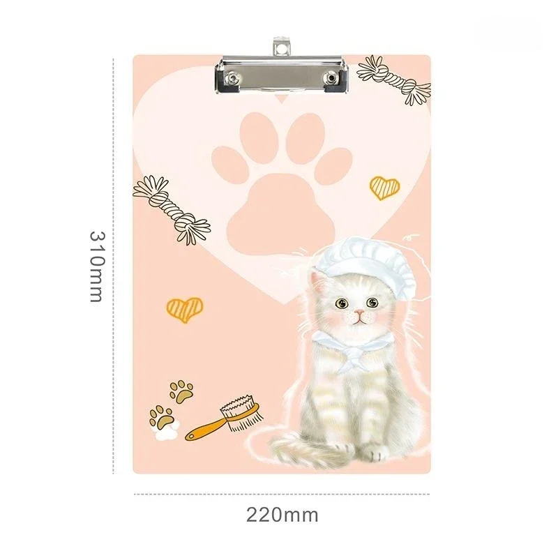 New Custom Pattern Writing Board Clip Kids Stationery A4 Paper Acrylic Pad Splint Transparent Clipboard School Office Supplies