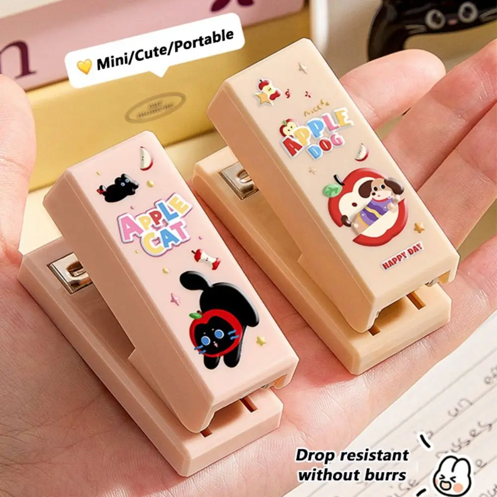Dachshund/Black Cat Stapler Mini Portable Use 24/6 Staples Manual Stapling Machine Labor-saving Portable Bookbinding Machine