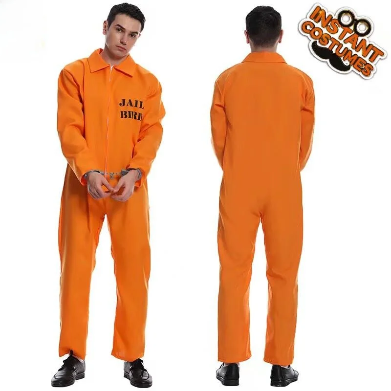 Nuovo costume da prigioniero loween Abbigliamento cosplay per adulti da uomo M Abito da prigione Parco a tema Visita Materiale unico Sle di alta qualità