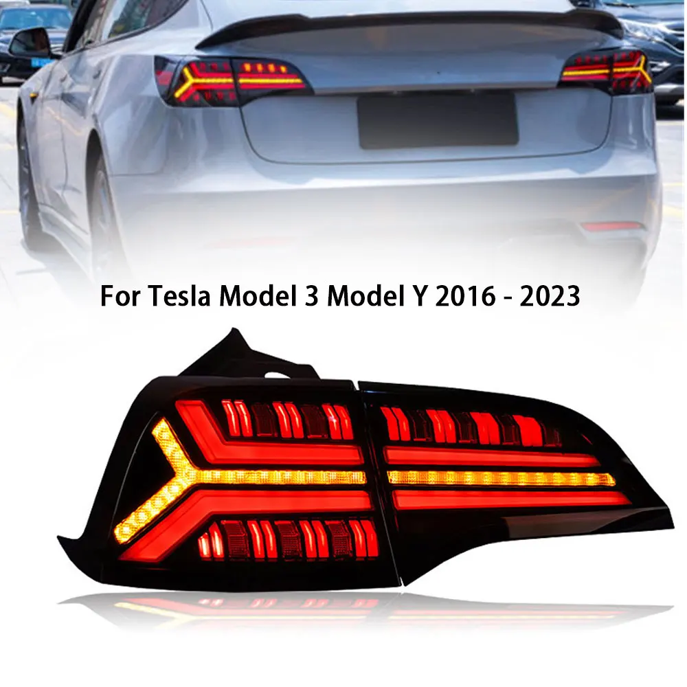 Car Styling Tail Lamp For Tesla Model 3 Model Y 2016-2023 Tail Lights LED Dynamic Signal DRL Brake Reverse auto Accessories