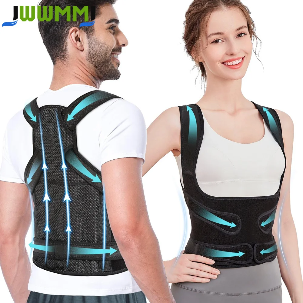 Posture Corrector for Women Men, Brace for Upper and Lower Back Pain Relief, Adjustable Fully Back Support Improve Back Posture