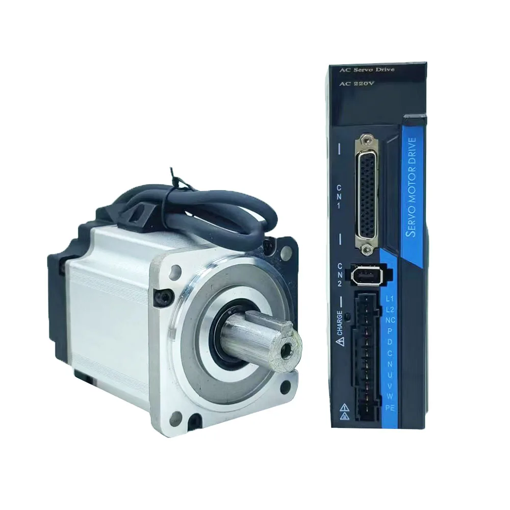 

CNC servo motor set 40/80 small AC 400W 750w controller driver using engraving and milling machine servo NEW