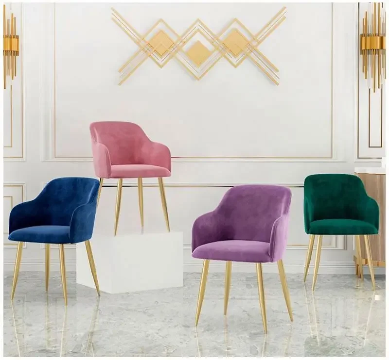 

ABCNew Design Multi Color Modern Leather Soft Velvet Dining Chairs Hotel Restaurant