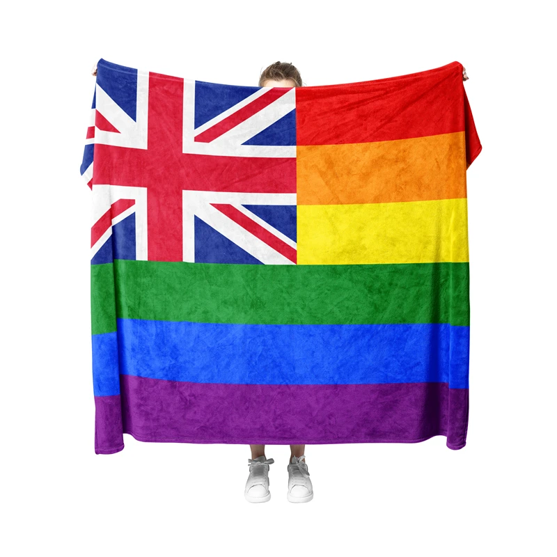 Aertemisi United Kingdom UK LGBT Rainbow Pride Pet Blanket for Small Medium Large Dog Cat Puppy Kitten Couch Sofa Decor