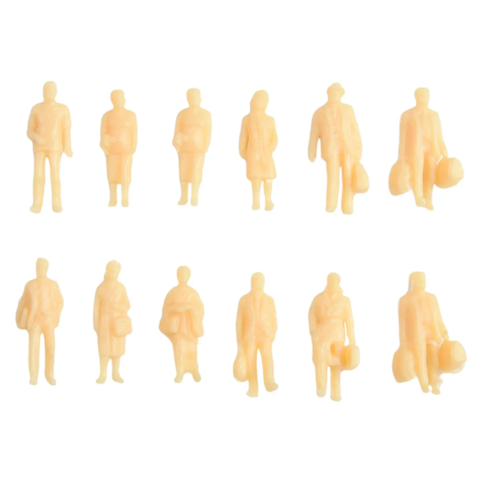 60pcs Model Figures 1:87 Unpainted H0 Figures Standing H0 Accessories Plastic Building Layout Model Painted Figure