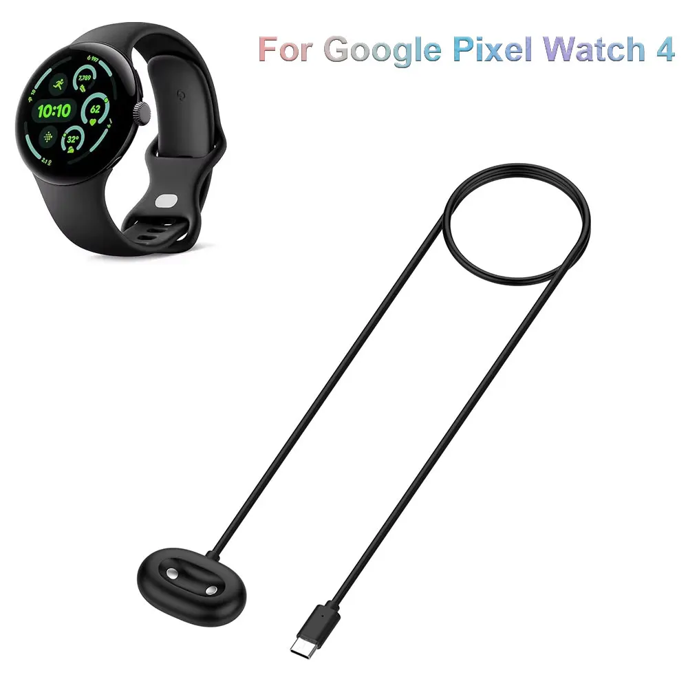 Base de câble de charge rapide 100CM pour Google Pixel Watch 4 41mm 45mm, charge magnétique USB/Type-C