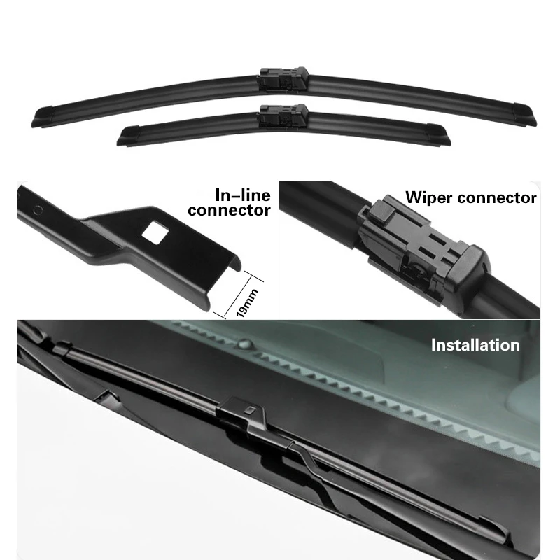 Car Wiper Blades For BYD YUAN EV PRO 2021 2022 Front Rear Windscreen Windshield Wipers Car Goods 24\