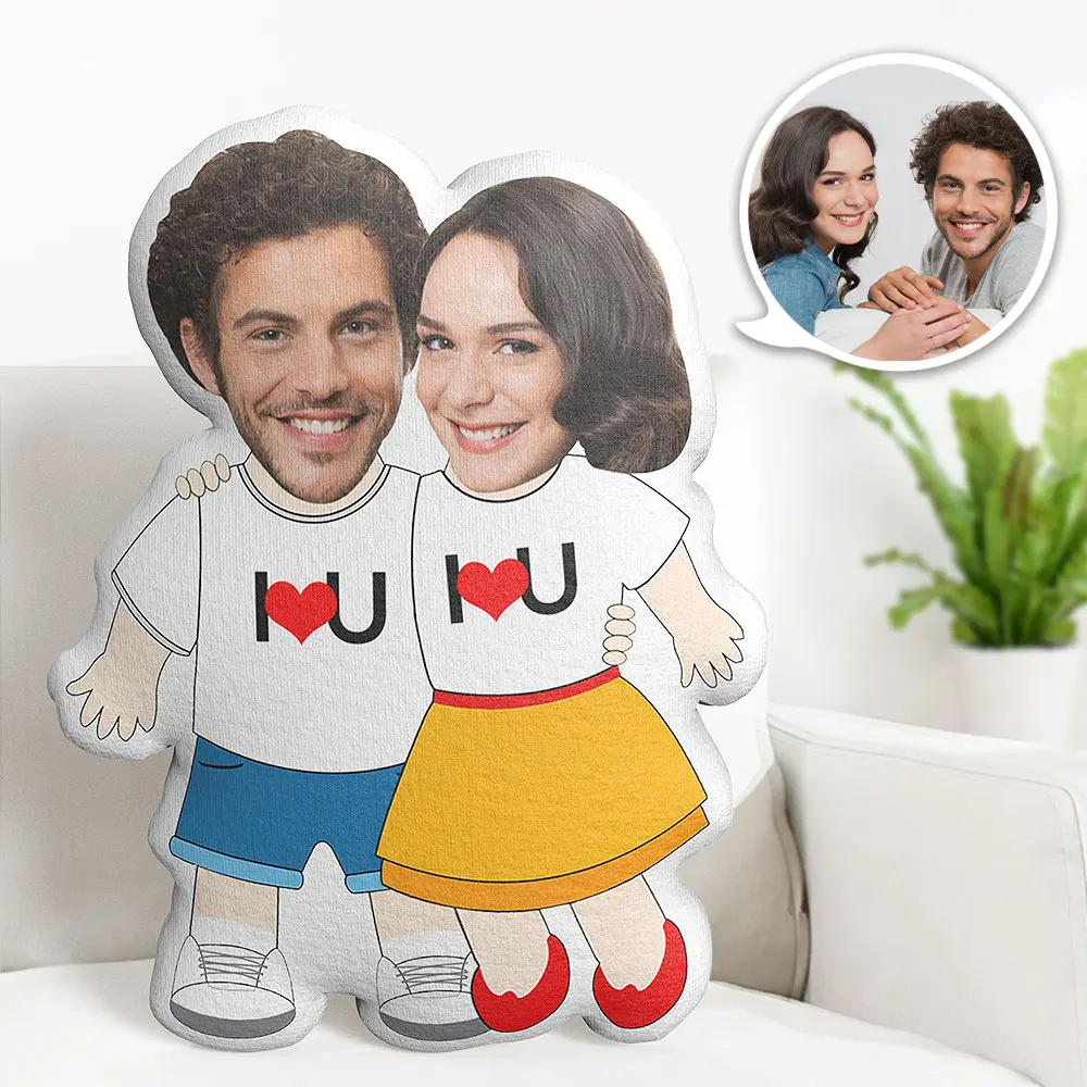 Custom Couple Face Pillows for Sofa, Personalized Decorative Sofa Cushions, Valentine's Day, Birthdays, Christmas Cushions