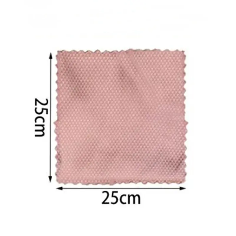 5pcs Cleaning Rag Dish Washing Glass Cleaning Cloth Microfiber Reusable Multi-purpose Wiping Absorbent Rag Kitchen Supplies