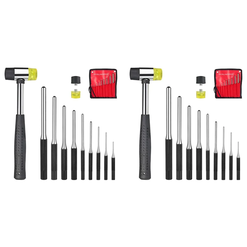 

AT29-Roll Pin Punch Set With Storage Pouch, 18 Piece Steel Removal Tool Kit