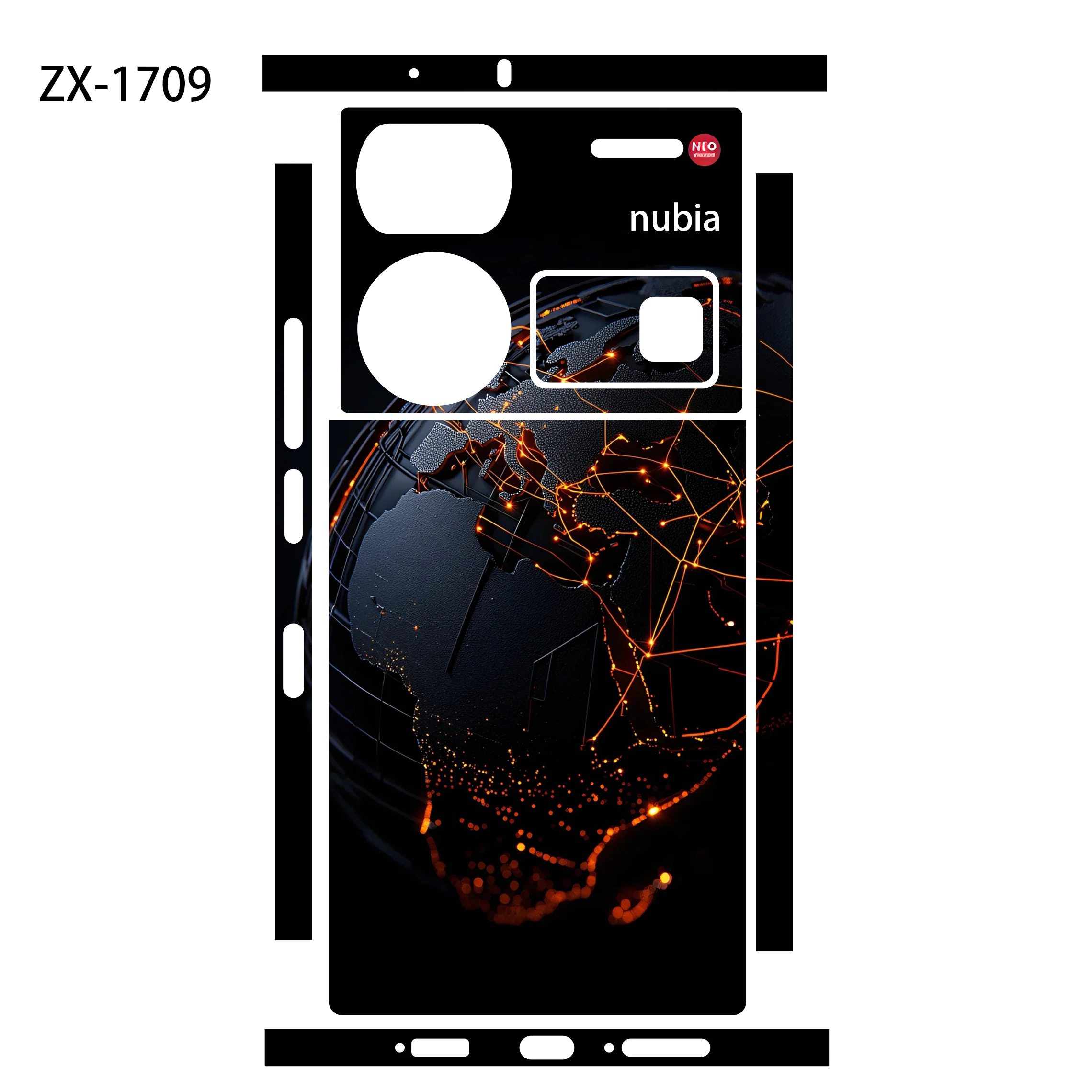 Stiker Warna-warni 3M untuk Nubia Z70 Z60 Ultra 5G Pelindung Layar Belakang Film Pelindung Kulit Sisi Engsel Z50 Ultra