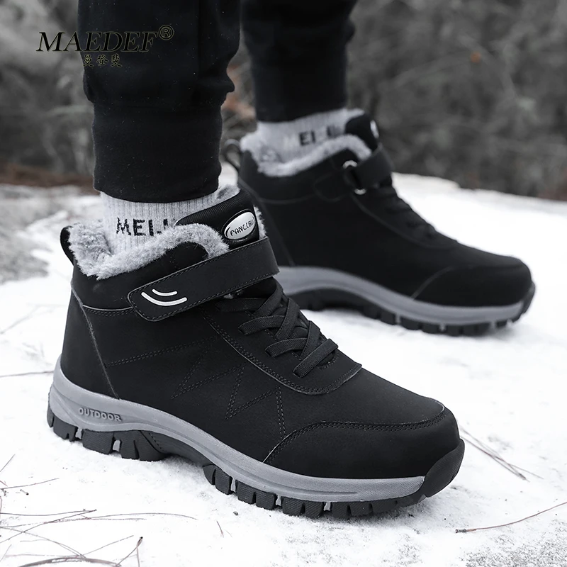 MAEDEF-Bottes de neige coordonnantes pour hommes et femmes, chaussures de trekking, bottes de randonnée confortables, chaussures décontractées doublées chaudes, chaussures pour hommes, extérieur, hiver