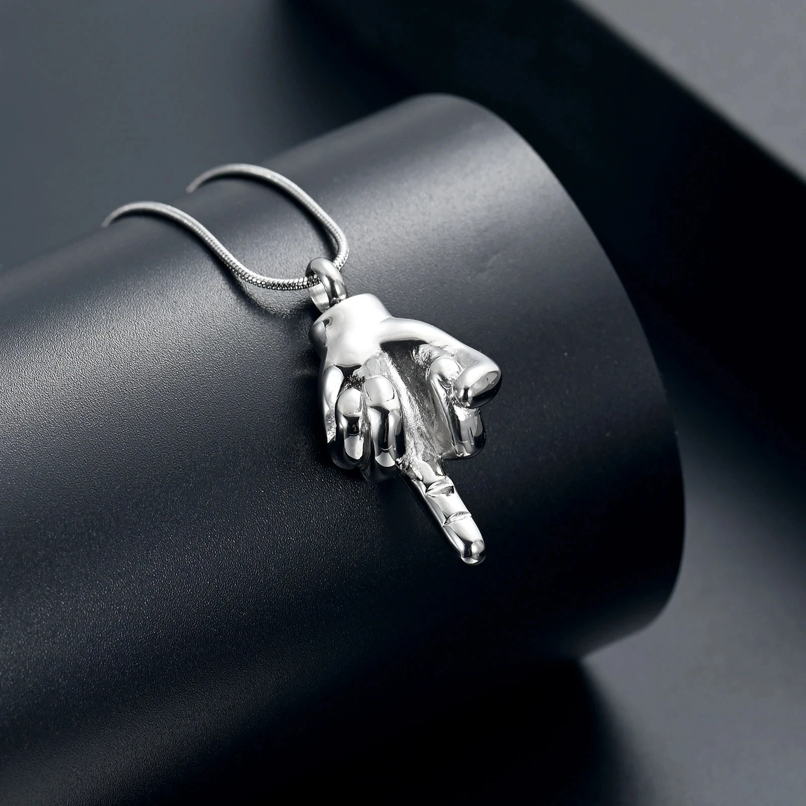 Cremation Jewelry  Hold Human Ashes Stainless Steel Hand Memorial Urn Necklace For Women Men Memorial Pendant image 6