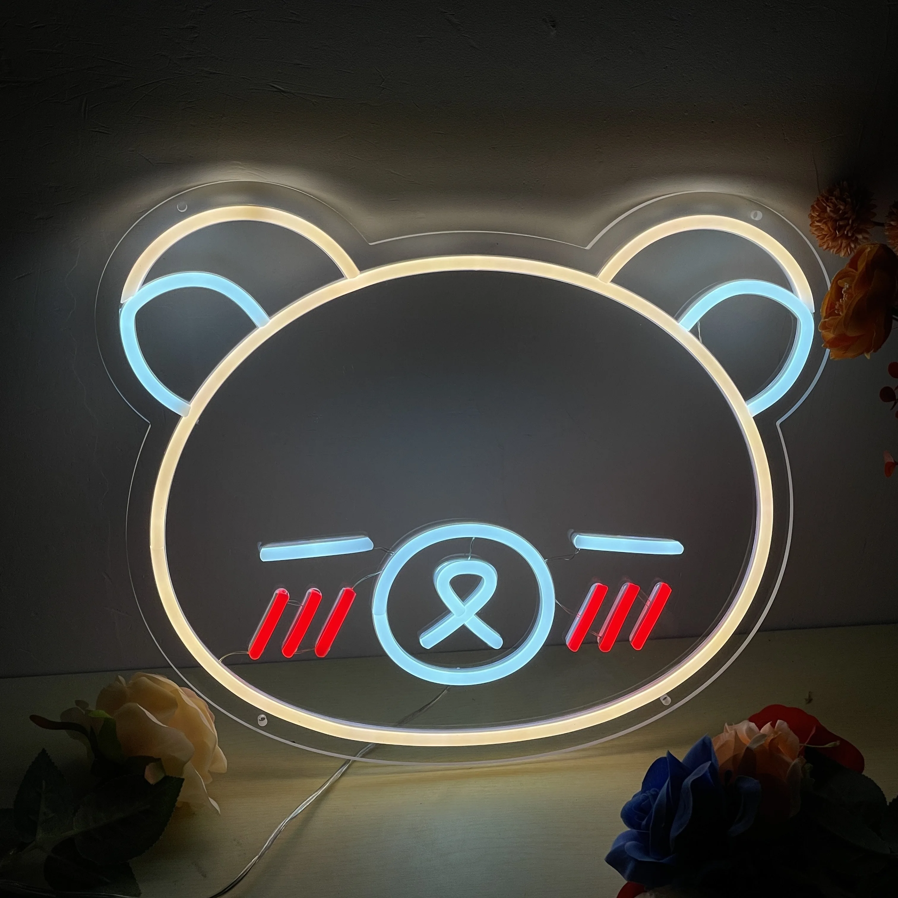 Custom Bear Cute Neon Sign Led Lights Bedroom Decoration Gift Room Bar Party Indoor Home Arcade Shop Cave Art Wall Decoration