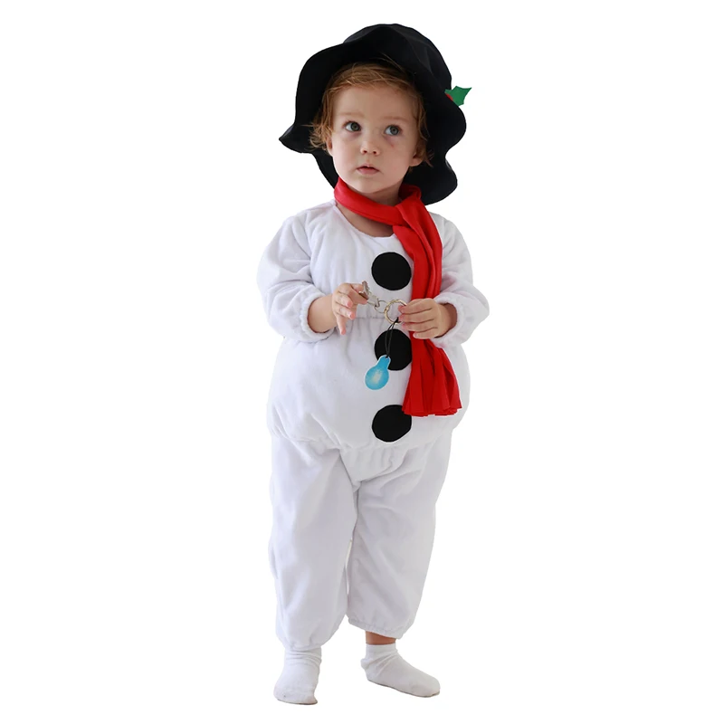 Infant Baby Christmas Romper Snowman Christmas Costume Suit Snow Toddler Newborn Long Sleeve Jumpsuit Warm Snowman Clothes