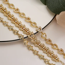 Glamorous Design Butterfly/Star-Shaped Pendant Bracelets For Women Girls, Delicate Bangles With Cubic Zirconia Party Jewelry