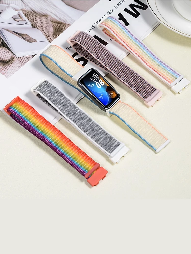 حزام لهواوي باند 9/8/7 سوار إكسسوارات الساعات الذكية حزام بديل نايلون رياضي معصم حزام ساعة كوريا هواوي باند 9