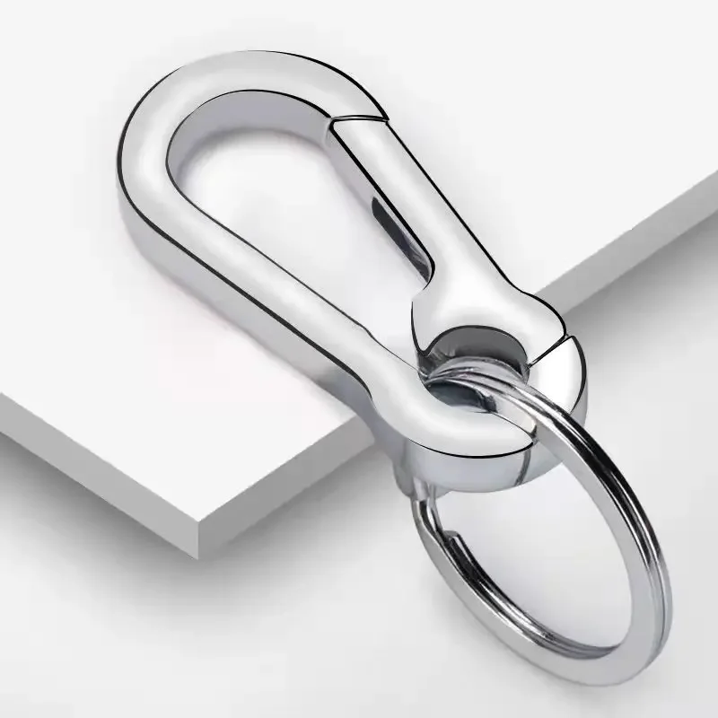 Unisex Key Chain Stainless Steel Gourd Buckle Carabiner Keychain Waist Belt Clip Keyring Anti-lost Ring Buckle Car Decor Gifts