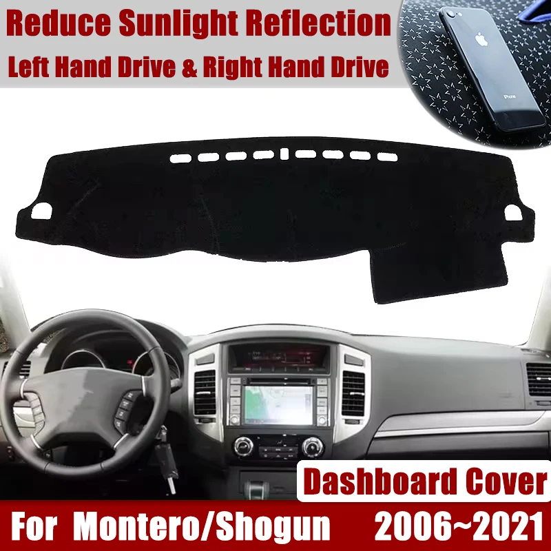 

for Mitsubishi Pajero Shogun Montero 2006~2021 V80 V87 V93 V97 Dashboard Cover Pad Center Console Anti-Slip Mat Car Accessories