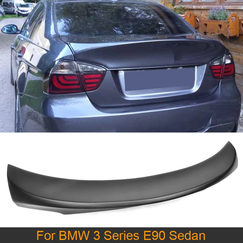 Car Rear Trunk Boot Lid Wing Spoiler for BMW 3 Series E90 Sedan 4 Door 2005-2008 M3 320i 323i 325i 330i 335i Black FRP Spoiler