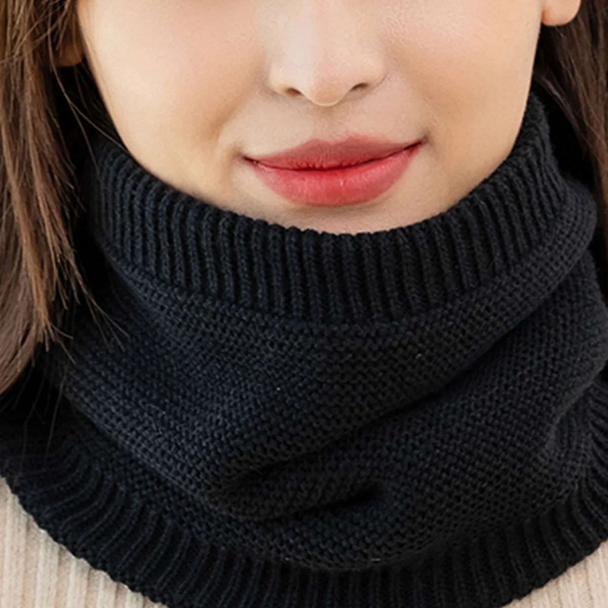 Knitted Neck Warmer Sports Scarf Fashion Soft Women Men Face Cover Winter Skating Running Hiking Scarves Thick Cold-Proof Collar