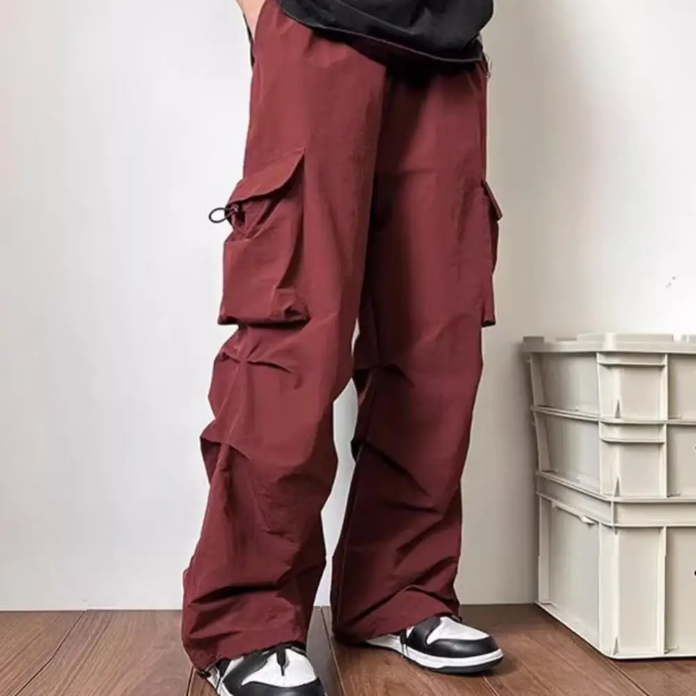 Outdoor Sports Pants Vintage-inspired Men's Cargo Pants Oversized Wide Leg Multi Pockets Soft Breathable Fabric for High Street