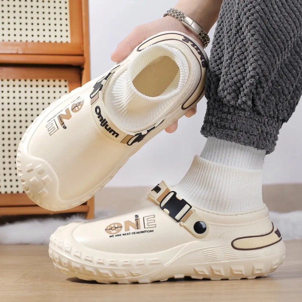 أحذية قطنية رجالية شتاء دافئ نعال قماش في الهواء الطلق داخلي مقاوم للماء أحذية رجالية عادية الشيف النعال الرجال نعال من القطن