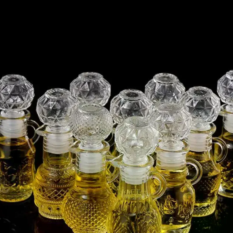 50ML Transparent Empty Mini Glass Whisky Wine Liquor Bottle With Screw Cap Decanter Sample Wine Packaging Bottle With Handle