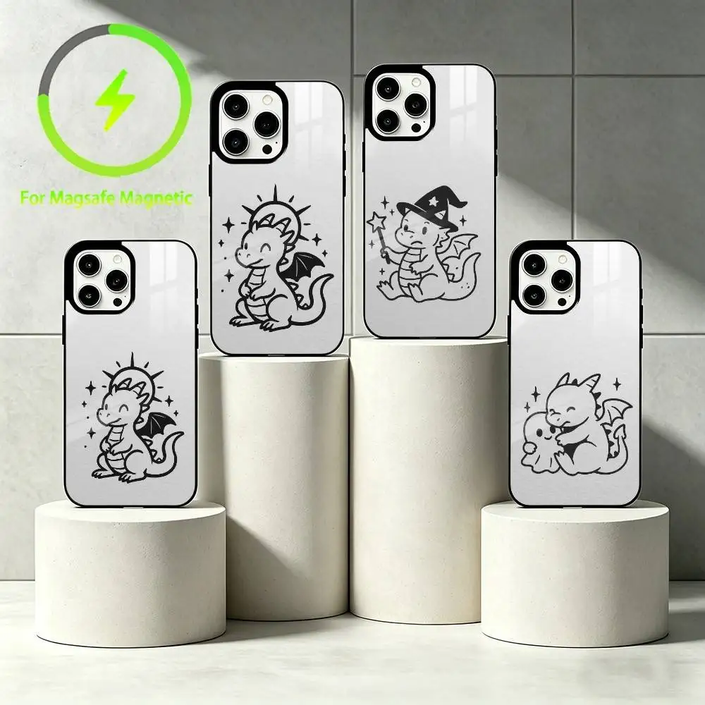 

Q-Q version of Charmander Phone Case For iPhone 17 16 15 14 13 12 Pro Max Plus for Mirror Wireless Magnetic Cover