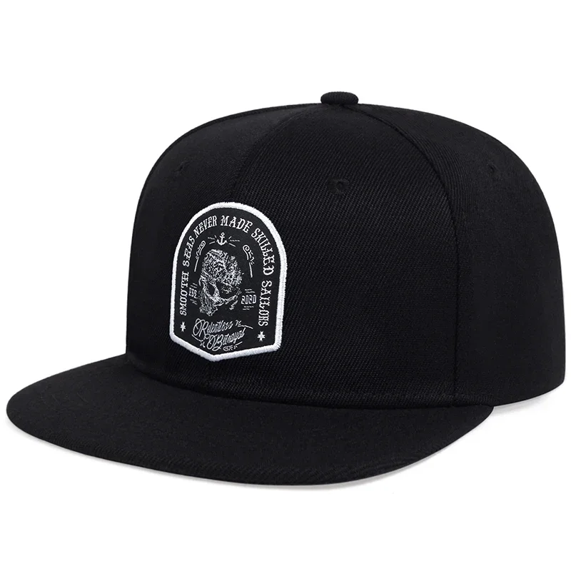 Unisex Skeleton Head Ship Anchor Embroidery Hip-hop Hats Outdoor Adjustable Casual Baseball Caps Sunscreen Hat Sports Cap