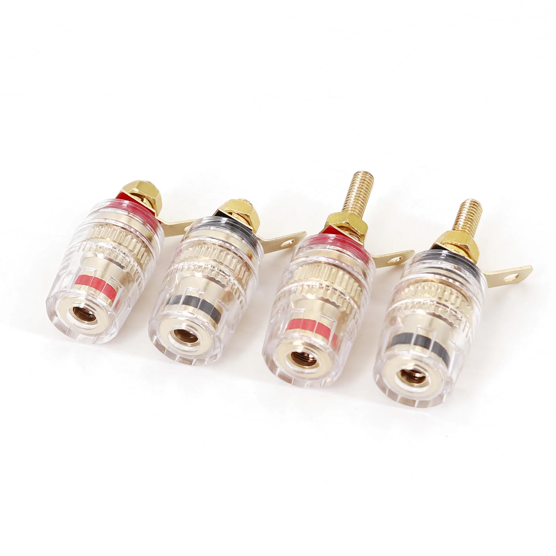 2Pcs Small Size Amplifier Speaker Cable Terminal Red Black Binding Post 4mm Banana Socket Connector