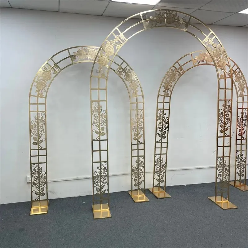 1pcs/3pcs)Event Party Supplies Gold Metal Backdrop Stand Wedding Arch for Wedding Decoration